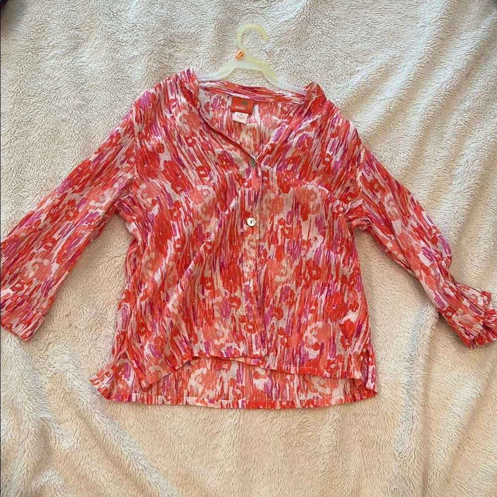 Hearts of Palm Pink Button Down Shirt